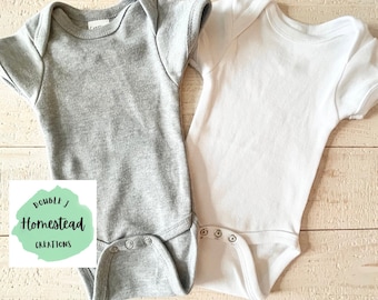 Baby Onesie Mock Ups- Mock ups - Baby Onesies - Baby Clothes - Customer Text - Customize - Digital Download  - White and Gray baby clothing