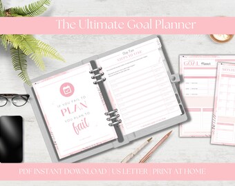The Ultimate 30 Day Goal Planner | Goal Planner | Printable | Annual | Quarterly | Monthly | Weekly | Daily | Goals