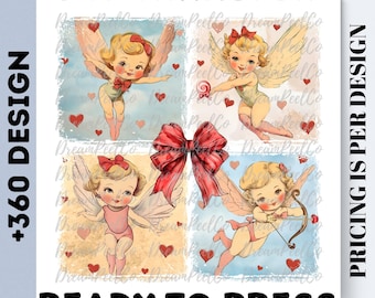 Vintage Cupid Collage DTF Transfer, Ready to Press Retro Angel Design, Love Theme Shirt Print