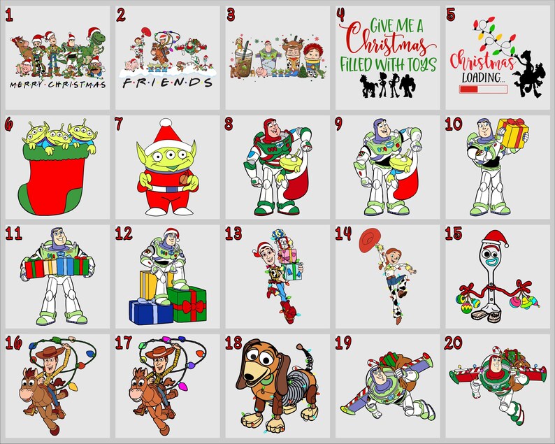 Transferencia DTF navideña de Toy Story, diseño de tren navideño con ...