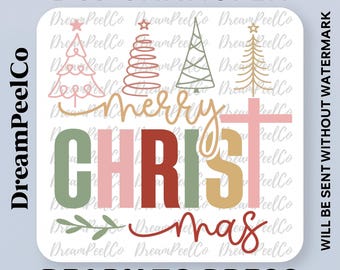 Merry Christmas DTF Transfer, Modern Religious Holiday Print, Ready To Press Christian Xmas Shirt Design, Iron On Decal