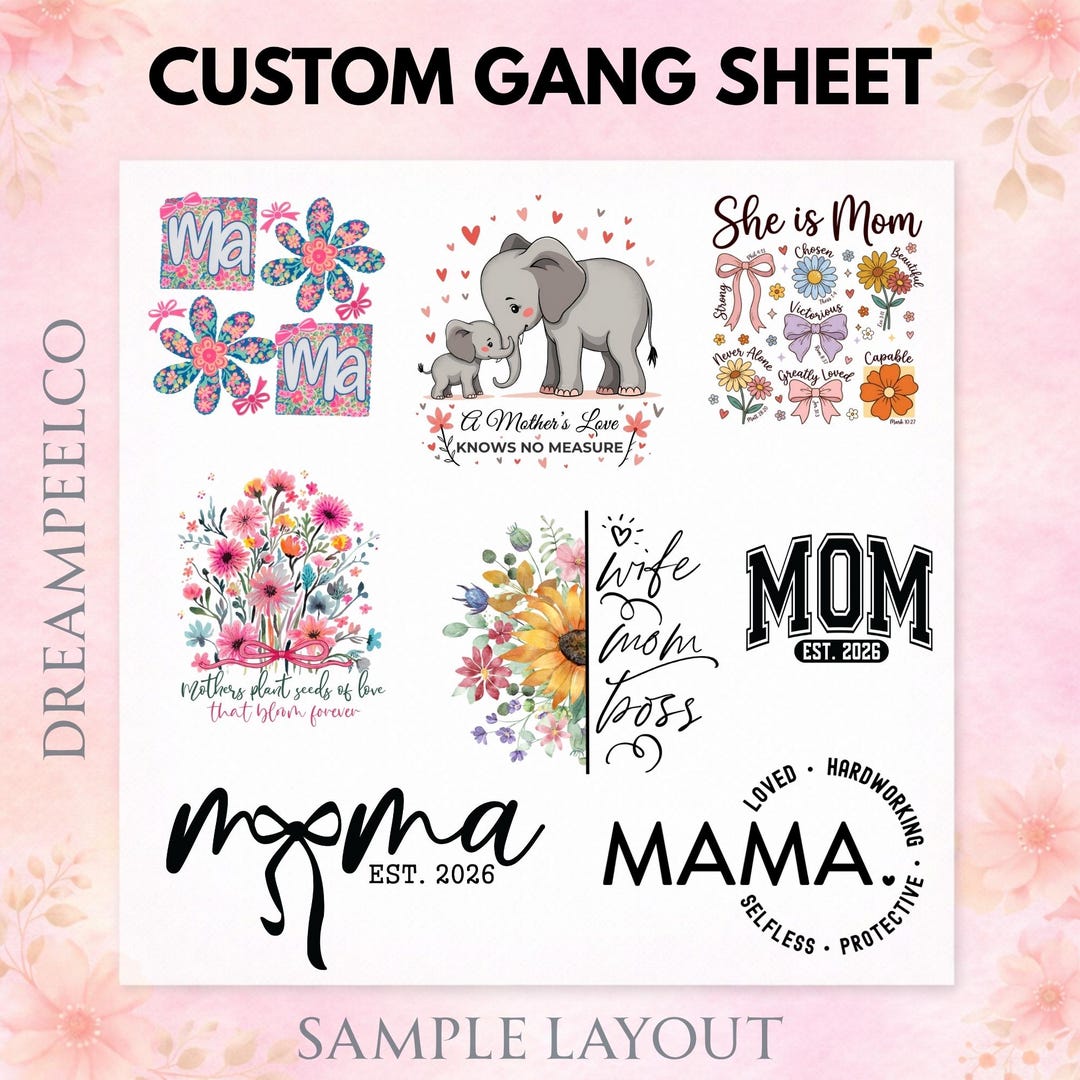 Custom Gang Sheet DTF Transfer, Upload Your Design, Ready to Press ...