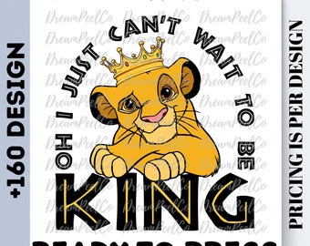 Lion King Simba Dtf Transfer, Ready to Press Boys Disney Shirt Design, Iron On Decal, Direct to Film