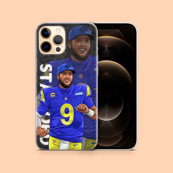 NFL Matthew Stafford Los Angeles Rams-zaak | Voor Apple iPhone 13 Pro Max, iPhone 12, iPhone 11, iPhone Xr, iPhone Xs, iPhone 14 en meer