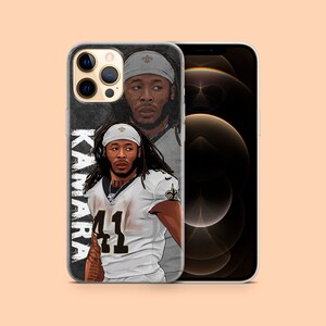 NFL Alvin Kamara Saints de la Nouvelle-Orléans | Pour Apple iPhone 13 Pro Max, iPhone 12, iPhone 11, iPhone Xr, iPhone Xs, iPhone 14 et plus