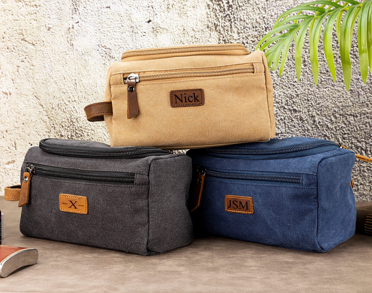 Personalized Leather Toiletry Bag Custom Toiletry Bag Etsy