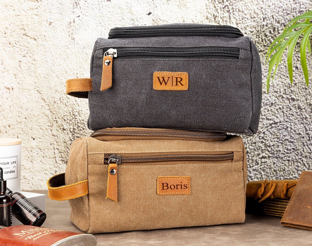Personalized Leather Toiletry Bag Custom Toiletry Bag Etsy