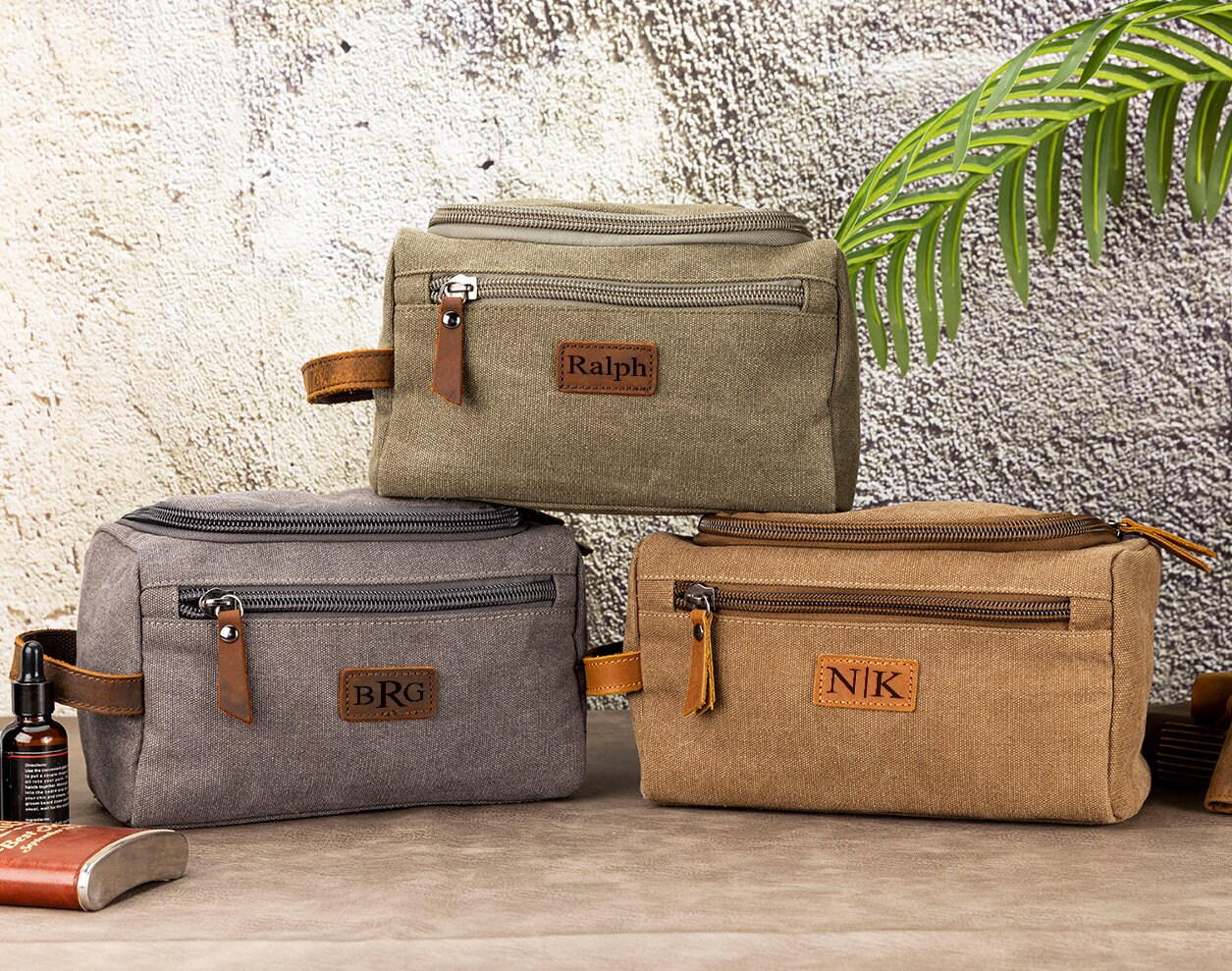 Personalized Leather Toiletry Bag Custom Toiletry Bag Etsy