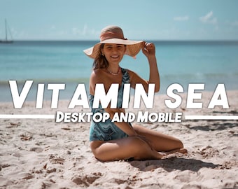 22 ajustes preestablecidos VITAMIN SEA Móvil y escritorio Instagram Puesta de sol Cálido Estilo de vida nítido Lightroom Preset, Playa, Mar, Isla ajustes preestablecidos
