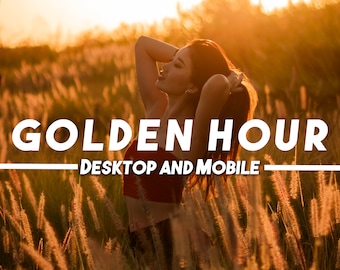 8 ajustes preestablecidos móviles HORA DE ORO Instagram Atardecer Cálido Estilo de vida nítido Ajuste preestablecido de Lightroom para blogueros influyentes