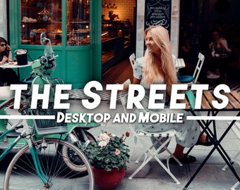 33 ajustes preestablecidos para dispositivos móviles y de escritorio, ajustes preestablecidos de City Lightroom, ajustes preestablecidos de viaje para Blogger, ajustes preestablecidos de calle natural, exteriores, ambiente y estilo de vida