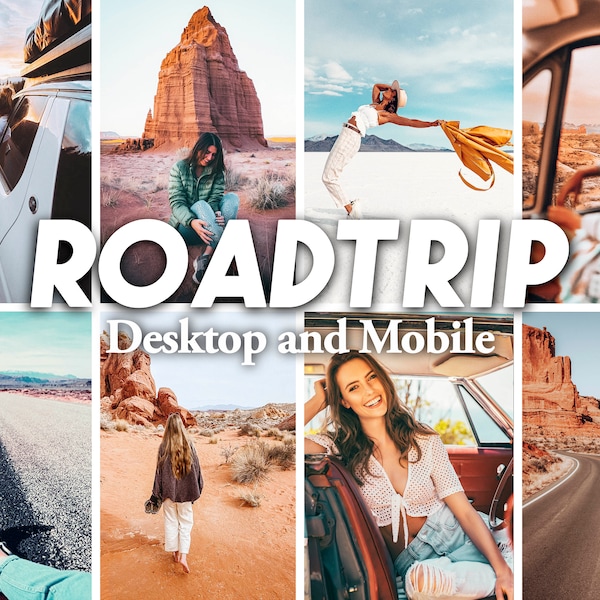 8 PRO Roadtrip LIGHTROOM Presets, lightroom MOBILE preset, travel preset , natural aesthetic outdoor, blogger film preset, Desktop warm