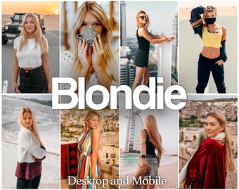 Ajustes preestablecidos de Blondie para Lightroom, móviles y ordenadores, filtros para bloggers de viajes.