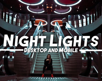 36 LUCES NOCTURNAS Ajustes preestablecidos de Lightroom para dispositivos móviles y de escritorio, ajuste preestablecido de LR para fotografía nocturna, filtro de edición, Dng, tema de Instagram de estilo de vida de blogger