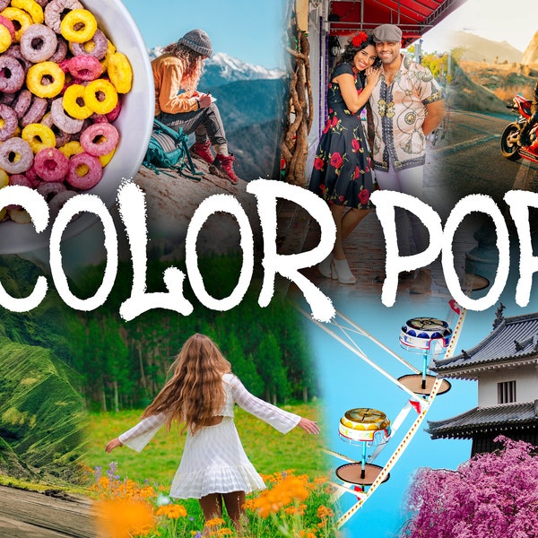 14 Color Pop Mobile and Desktop Lightroom Presets, VIBRANT Preset, Colorful Blogger Presets for Influencer, Bright Instagram Filters,Summer