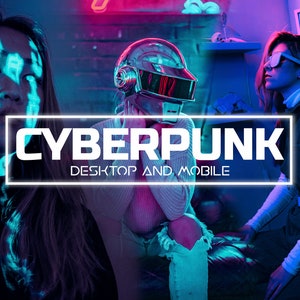10 Lightroom Presets CYBERPUNK, Mobile Presets for Bloggers, Instagram Filter, Vibrant Bright Night Presets, Gamify, Dark Moody Colors