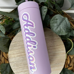Personalized 20oz Pastel Skinny Cup with Multi-layer name fun daily accessory to showcase your style