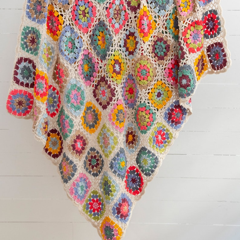 Crochet Blanket,handmade Blanket,crochet Floral Blanket,knitted Flower