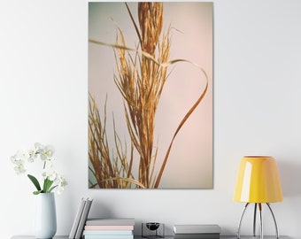 Stretched Canvas Flower Floral Fine Art Photo Print Grass Summer Yellow Sky Macro Blur Bokeh Photography Nature Plants Natural