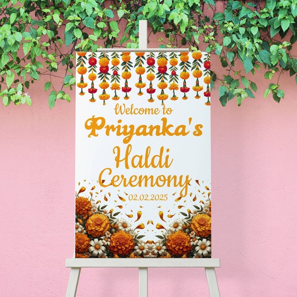 Haldi Welcome Sign Maiyan Sign Pithi Decor Haldi Banner Haldi Decoration Welcome Board for Indian Wedding Haldi Ceremony Poster