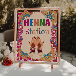 Mehandi Station Mehndi Station Sign,mendhi Gift Station Decor ,henna Party Decor ...