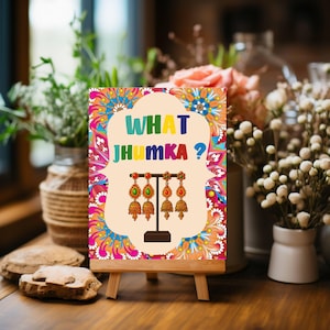 Znak What Jhumka: Dekoracja stołu Mehndi/Dholki (pobieranie cyfrowe)