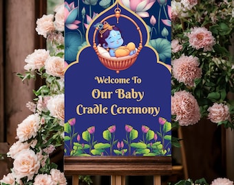 Krishna Annaprashana Welcome Sign: Baby Rice Ceremony (Digital Download)
