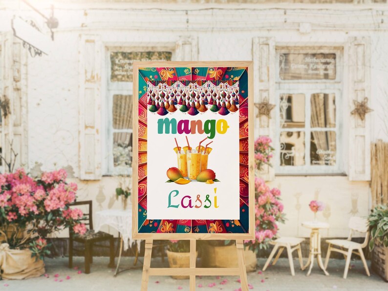 Mango Lassi Table Sign| Indian Wedding Food Beverage Sign||instant ...