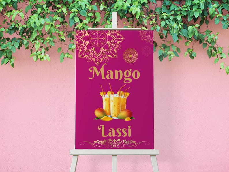 Mango Lassi Sign: Indian Wedding Food & Beverage Station (digital ...
