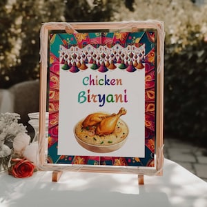 Chicken Biryani Table Sign| Indian wedding food sign||Instant Download|Biryani food station|Haldi|mehendi|Indian Street food sign|Hyderabadi