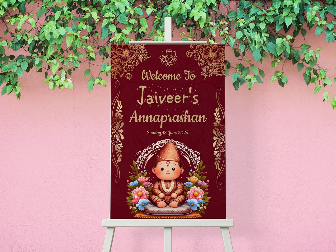 Yellow Rice Ritual Poster Nepali Annaprashan Sign Board: Rice Feeding Ceremony (digital Download ...