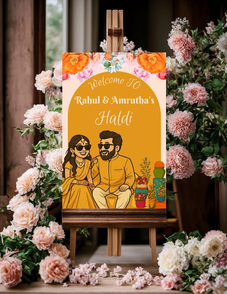 Haldi Ceremony Welcome Sign: Indian Wedding Decor (digital Download ...