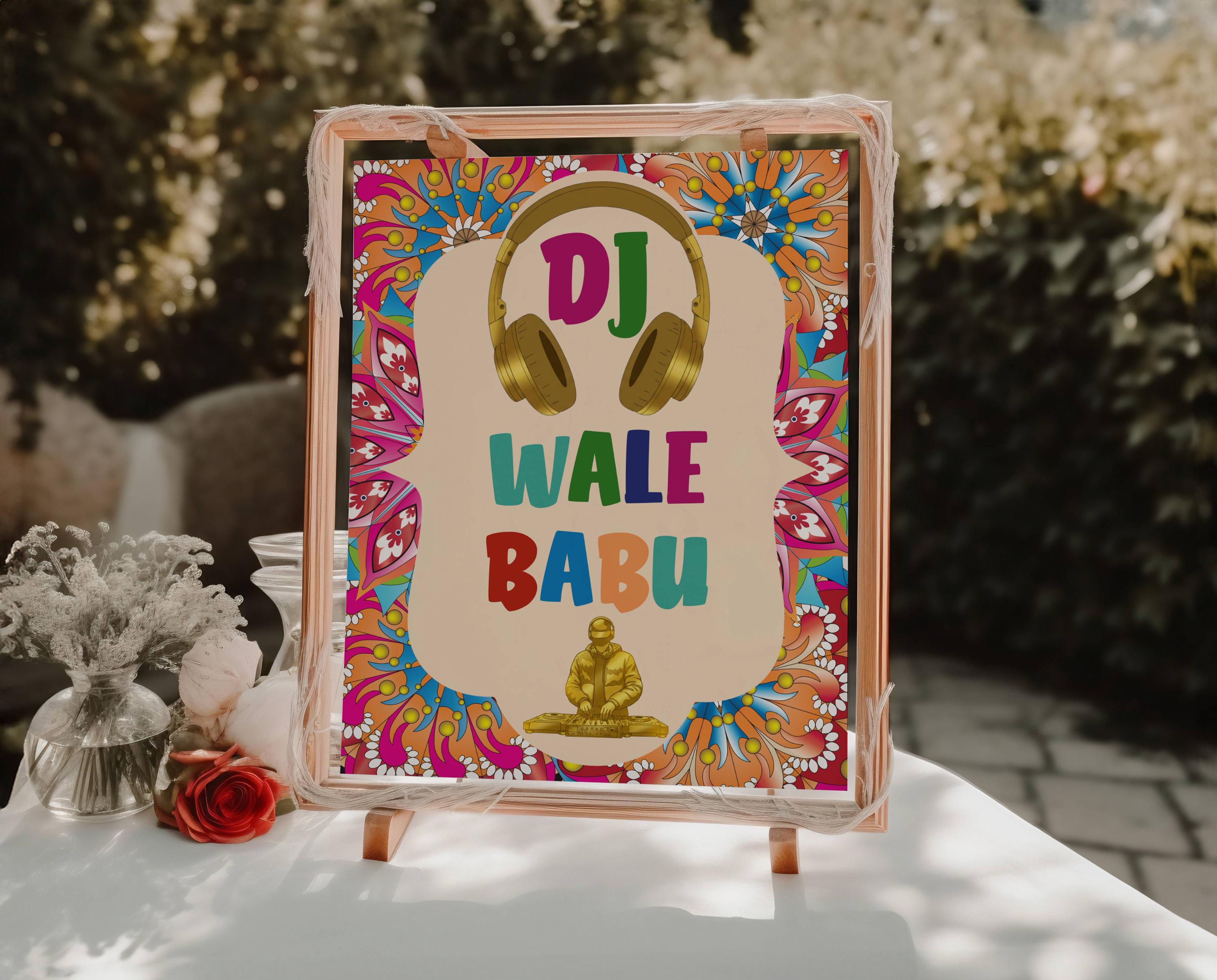 DJ Wale Babu Sign: Henna Party Decor, Desi Wedding (digital Download ...