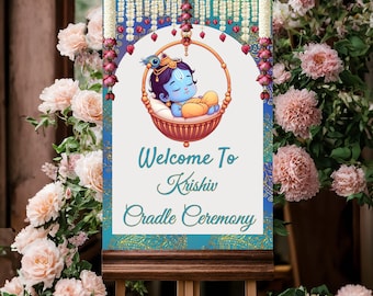 Hindu Baby Cradle Ceremony Welcome Sign (Digital Download)