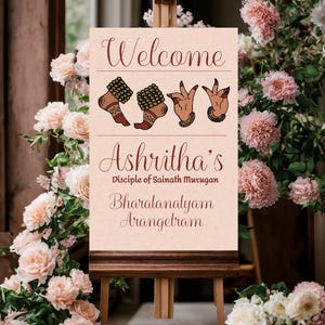 Arangetram welcome sign for indian dancer, Rangapravesha welcome board indian dancer gift, Printable welcome sign for instant download