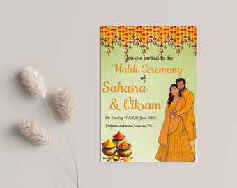 Välkomstskylt för Haldi-ceremoni, Välkomstskylt för bröllop som Haldi-dekor, utskrivbar välkomstskylt för Haldi-ceremoni för omedelbar nedladdning