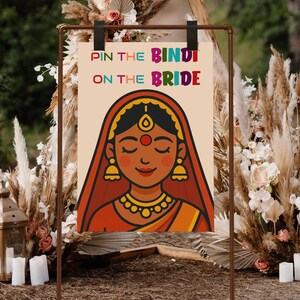 Pin the Bindi Bridal Shower Game: Indian Wedding, Desi Party (digital ...