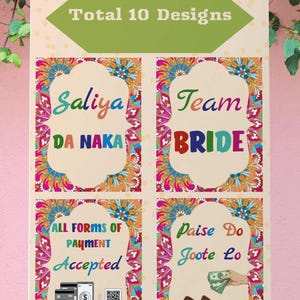 Doli Hochzeitsschilder Team Braut Indische Hochzeit Signage Hochzeitsschilder Punjabi Hochzeitsschilder Sikhhochzeit Zeichen Nanke Mel Zeichen Indische Hochzeit Printable Jago