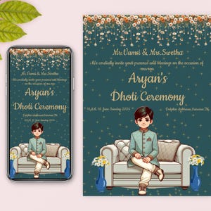 Dhoti Zeremonie Zeichen Indische Zeremonie Zeichen Dhoti Zeremonie Dhoti Funktion Zeichen Südindische Zeichen Dhoti Mobile Faden Zeremonie einladen