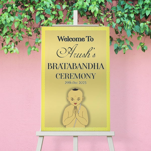 Bratabandha Welcome sign, Upanayana Ceremony, Sacred thread ceremony, thread initiation ceremony, Coming of age ceremony, rite of passage