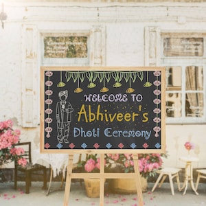 Dhoti Ceremony Welcome sign, Pancha Kattu invitation Sign, Boy Dhoti entrance sign board, Dhoti Function sign board, Dhoti and half saree