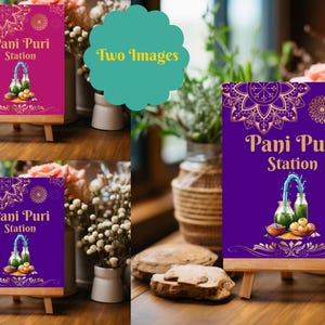 Pani Puri Station Sign|Indian food poster|Pani Puri Shots|Instant Download|Indian Wedding Food sign| Indian Street food|Wedding Food Signage