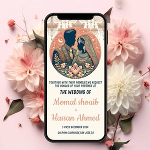 Pakistani wedding sign printable download template, Islamic wedding welcome poster as nikkah welcome sign for instant download