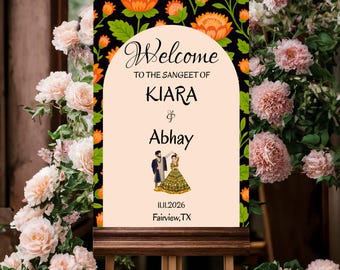 Indian Wedding Welcome Sign: Royal Sangeet, Mehndi Template (Digital Download)