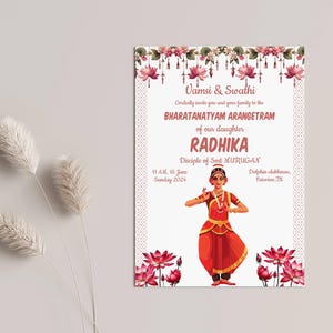 Arangetram Mobile invitation for indian dancer,Rangapravesha invite indian dancer,Mobile welcome sign for instant download,Bharatanatyam