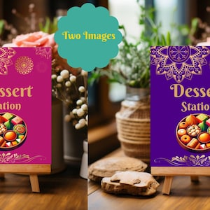 Indian Food stall sign, Desi Food station signs Wedding decor & Dessert station signs, Mehndi decoration Mehndi station decor as Haldi decor