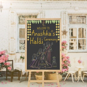 Chalkboard Haldi signages & Pithi signages, Haldi decoration as Haldi decor sign, Holud signages, Welcome to Haldi Signs as Haldi Welcome