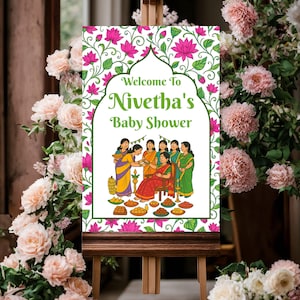 Indian Baby Shower signs | Valaikappu, Godh Bharai Ceremony welcome boards | seemantham invite WhatsApp, sreemantham sign board as welcome