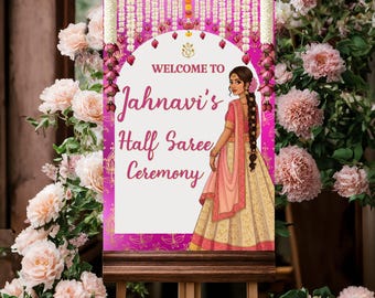 Half Saree Ceremony Welcome Sign: Ritu Kala Samskara Poster (Digital Download)
