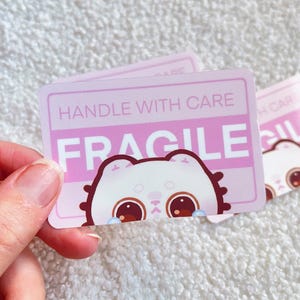 Fragile cat sticker - vinyl glossy stickers - Kitty sticker - funny vinyl stickers